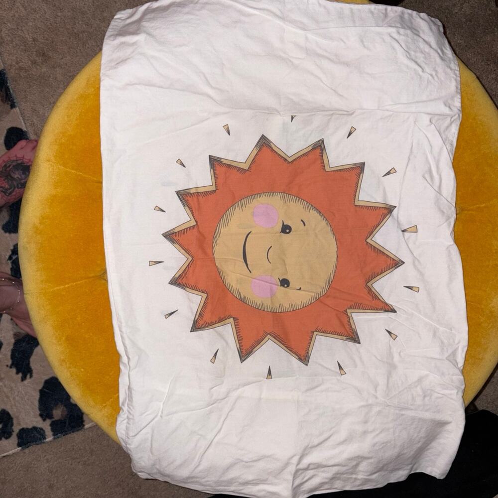 Vintage IKEA Kids Reversible Sun Rain Cloud Pillowcase Single